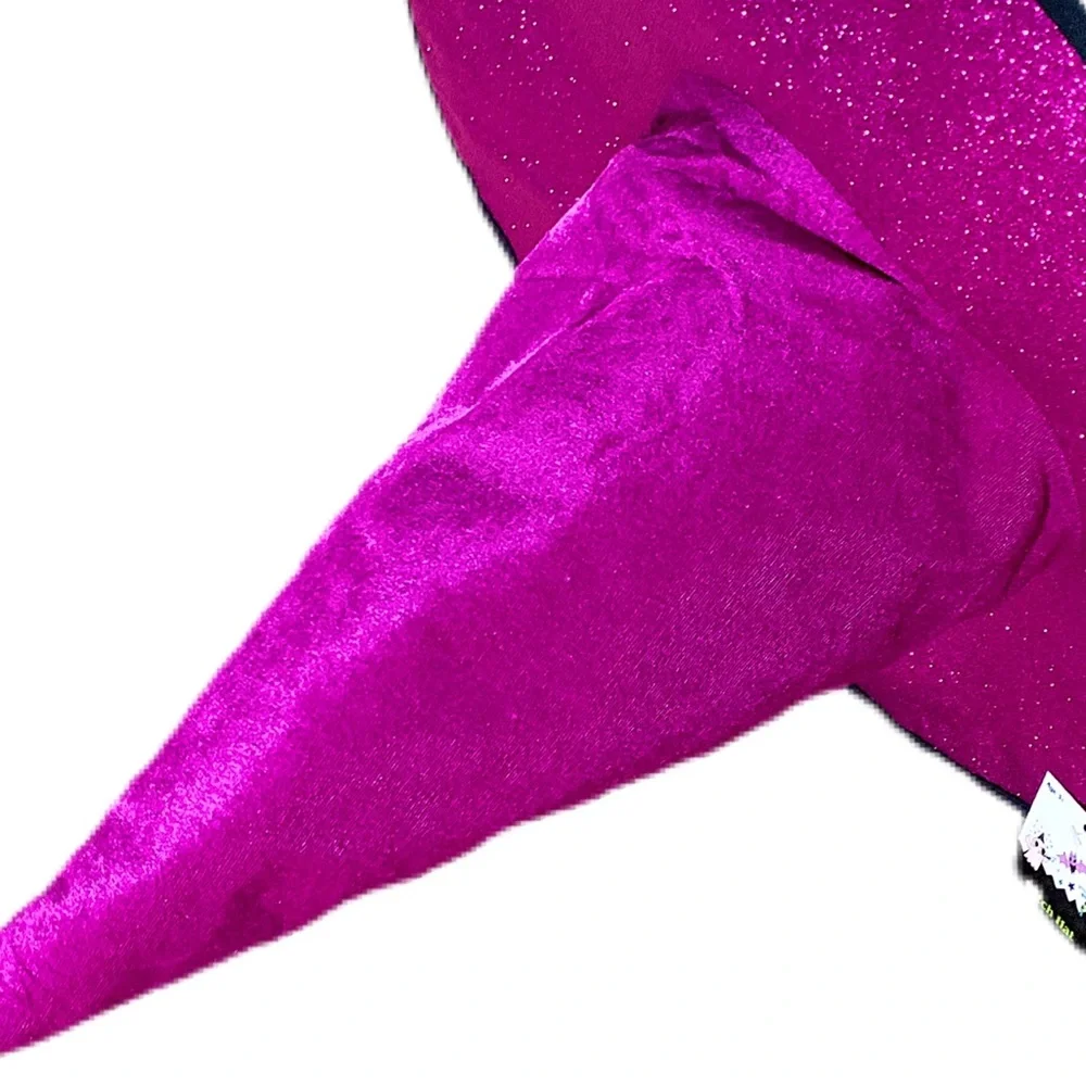 FUCHSIA VELOUR & GITTER WITCH HAT NWT - Picture 3 of 15